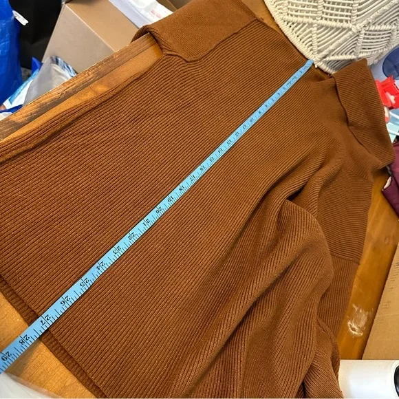 Free People Women’s Softly Structured Tunic Sweater in Tobacco Womens X-Small - Picture 4 of 9